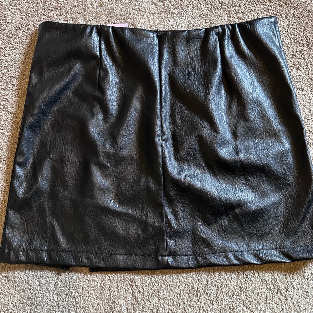 NWT black leather skirt